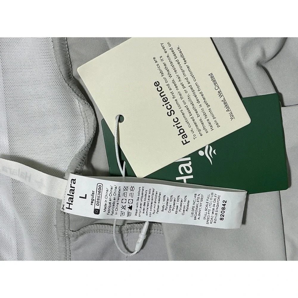 Halara Mid Rise Golf Pants Large Gray Pull On Straight Leg NWT Gorpcore